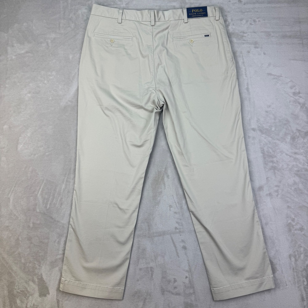 Polo Ralph Lauren Chino Pants Men 40x30 Tan Straight Stretch Classic New Preppy - Picture 9 of 13